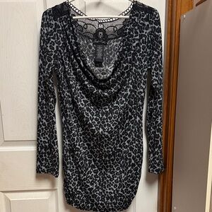 Black and Gray Leopard Print Dress